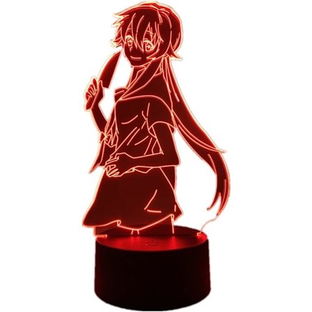 Anime USB-valo Manga Future Diary Yuno Gasai hahmo 3D yö 7/16 väriä kaukosäätimellä kosketuskytkin makuuhuoneen sisustus akryyli LED-illuusiolamppu