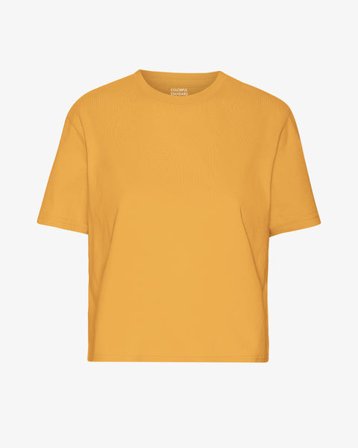 Organic Boxy Crop Tee - Burned Yellow - Female - L
