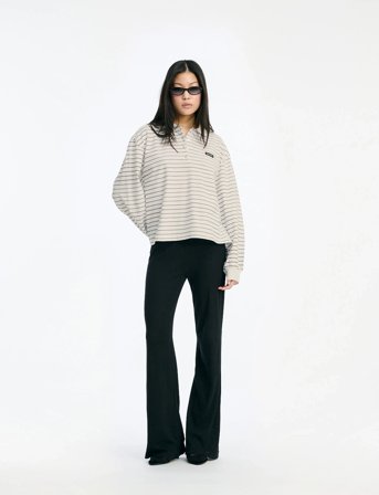 ROTATE Birger Christensen Pique Longsleeve Polo - Cream - L