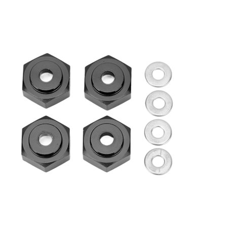 4st RC Hex Koppling Professionell Aluminiumlegering RC Hjul Hex Adapter för 1/10 RC Bilar Svart