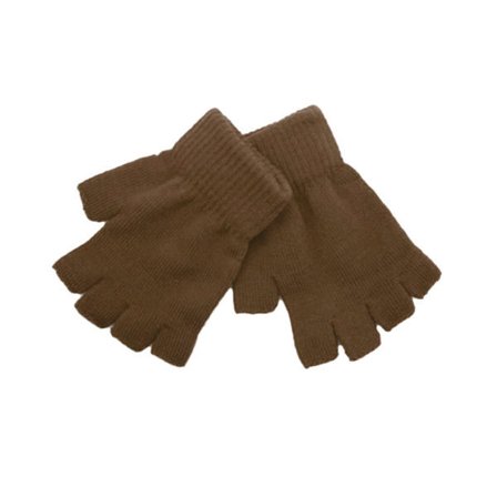 Firkantede vanter, korte & fingerløse - Brun Brun one size