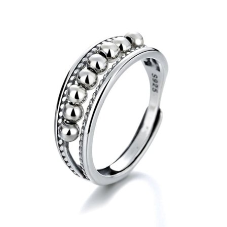 Ahdistuneisuussormus 925 Sterling Hopea A A