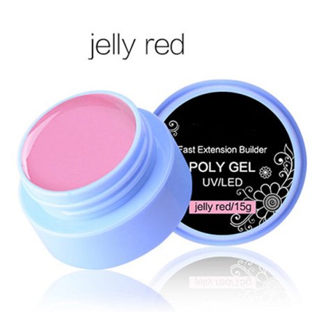 15g Professionell Snabb Nagel Förlängning Poly Gel Lätt Att Ta Bort Manikyr UV Gel Rosröd