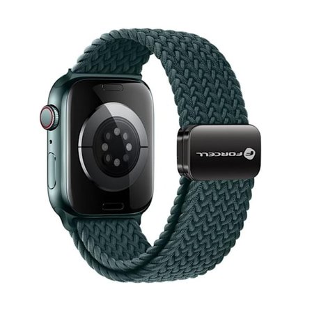Forcell Apple Watch (38/40/41mm) Armband Magnetic Nylon - Mörkgrön