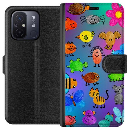 Kompatibel Tegnebogsetui til Xiaomi Redmi 12C Little Scribble Friends