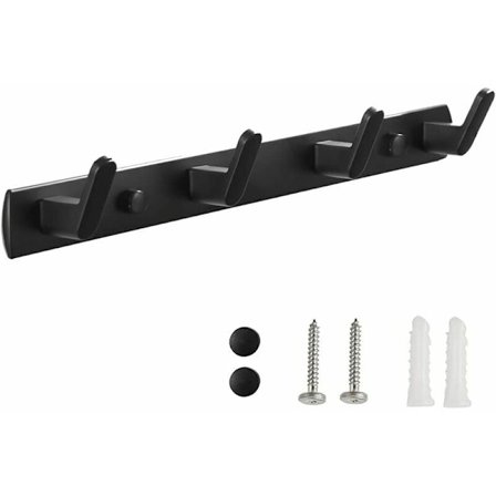 Vægmonteret knagerække, vægmonteret knagerække til badeværelse, vægmonteret knagerække til håndklæder, knagerække med 4 kroge, til badeværelse, 