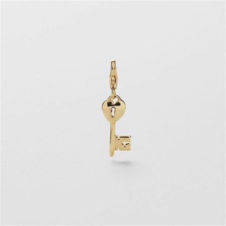 Love Key Charm - 24K GULDPLÄTERAT STERLING SILVER - Safira