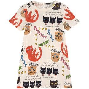 Mini Rodini Off-white Clairvoyant Cats Dress 80/86 cm - Dresses - 80/86 cm - White