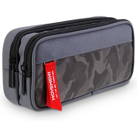 Skole Penalhus for Barn, Stor Kapasitet med 3 Rom for Gutt og Jente, Grå