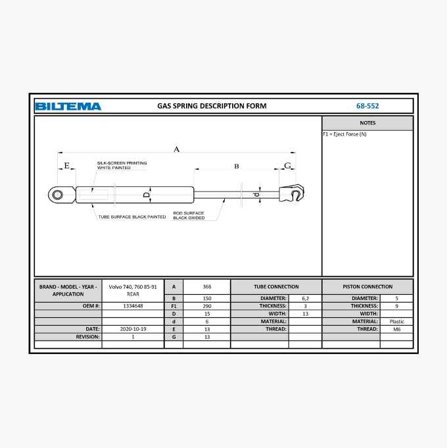 Gasfjäder dynamic - Biltema