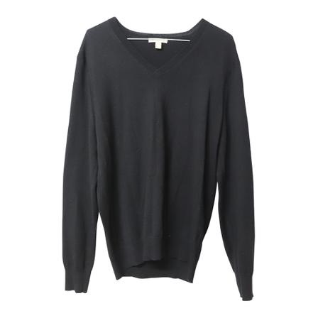 Burberry Vintage, Pre-owned Dockley V-Neck Sweater in Wool Zwart, Heren, Maat:M,wol