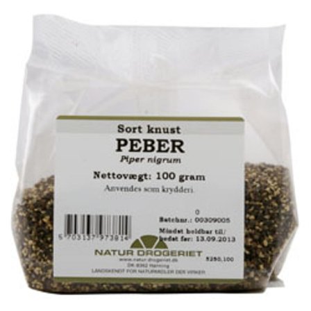 Natur Drogeriet Peber sort knust 100 g, Helse & Madvarer, Krydderier, Peber