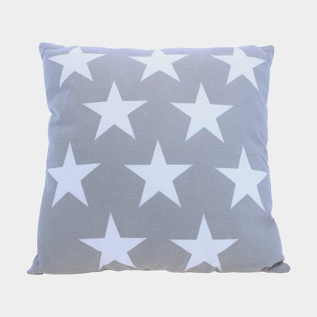 Cojín decorativo náutico Pequeñas estrellas, 40 x 40 cm, gris