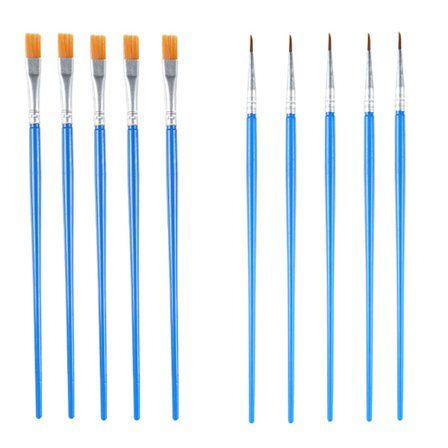 Platta penslar för akryl olja akvarell konst målning små detalj penslar för barn studenter 30 st blå