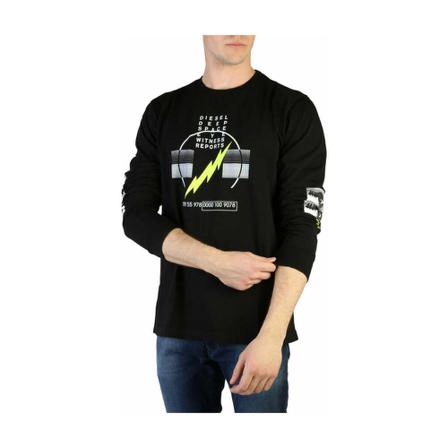 Diesel, T-shirt Zwart, Heren, Maat:M,Cotton