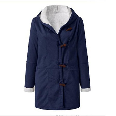 Damkappa i Stora Storlekar Fleece Huvtröja Kofta Casual Långärmad Värmande Ytterkläder För Höst Vinter