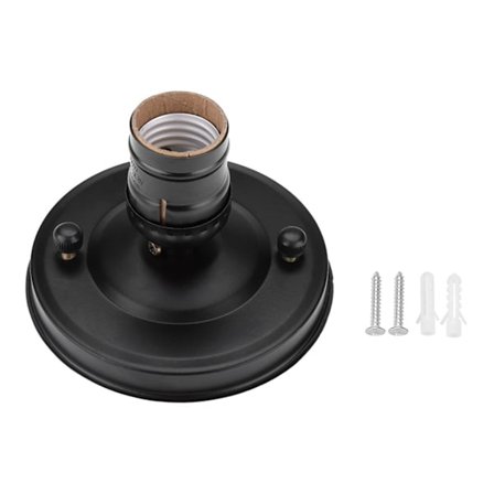 Vintage Industriell Svart Tak-/Vägglampa Bas Hängande Sockel