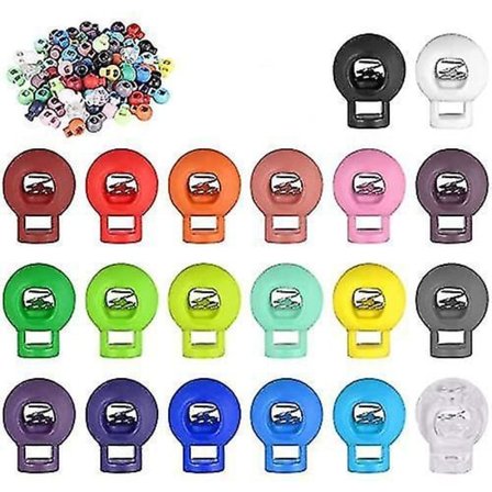 80 Snorrebåndsklemmer 8mm Farverige Stopper Enkelt Hul Montering