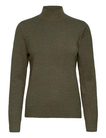 Viril Turtleneck L/S Knit Top Turtleneck Polotröja Grön Vila