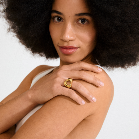 MATCH - Free Ring Gold-Plated - Pilgrim - Str. ONESIZE - Dame - Tilbehør - Gul - 99% resirkulert messing, 1% belegning