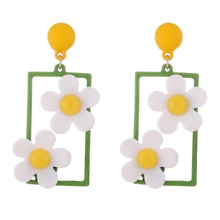 Kreative Øreringe Daisy Drop Øreringe Til Kvinder Legeringsmateriale 4 5x2cm 1 Par