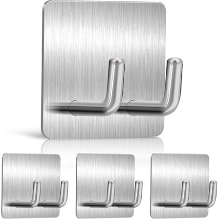 1 st Duschkrokar för Insidan av Duschen, Rakhållare, Borstad Nickelfärgad Självhäftande Rakhållare för Badrum, Självhäftande Väggkrokar, Kraftig