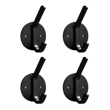 4 stk Håndklekrok Selvklebende kroker SVART RUND SVART Rund-Rund