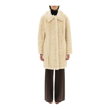 Stand Studio Faux Fur & Shearling Jakke Hvid, Dame