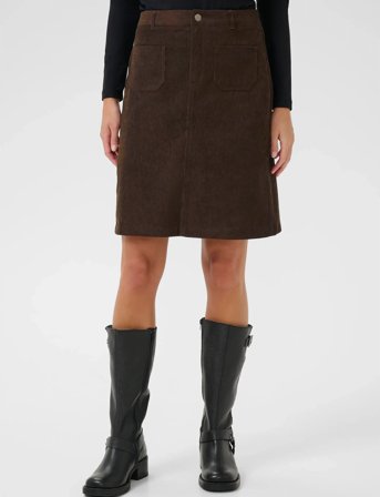 Kaffe Kavery Pocket Skirt - Brown - 38