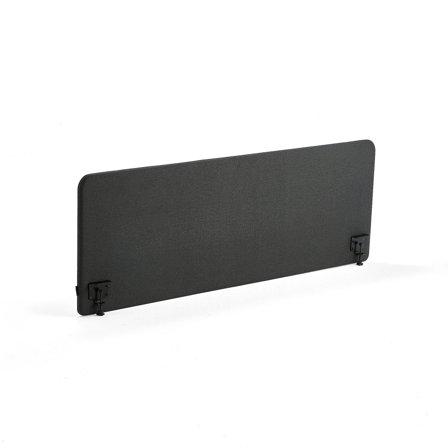 Tischteiler ZONE, schwarze Bügel, 1800x650x36 mm, Stoff Etna, anthrazit