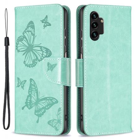 Butterfly Imprinted Plånboksfodral Galaxy A13 4g - Grön