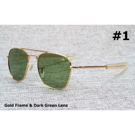 JackJad Nya Mode Armé MILITÄR AO Pilot 54mm Solglasögon Märke American Optical Glaslins Solglasögon Oculos De Sol Masculino