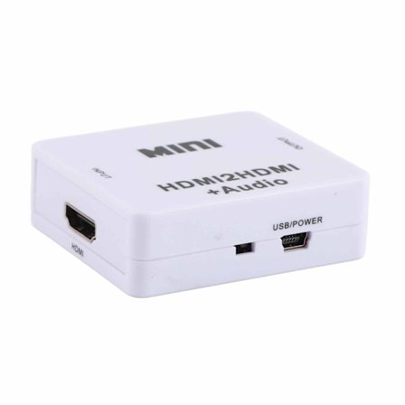 ABS Multifunktionell HDMI till HDMI Ljuddelare Dekoder Konverterare för TV-Ljudsystem Vit