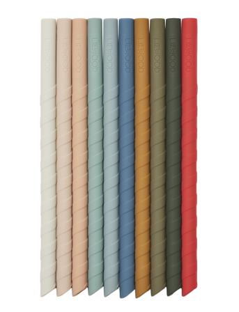 Timoti Straw 10-Pack Home Meal Time Multi/mønstret Liewood*Betinget Tilbud