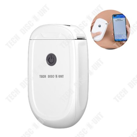 Etikettprinter - TECH DISCOUNT - Mini bärbar skrivare - Bluetooth - 1500mAh - Direkt termisk