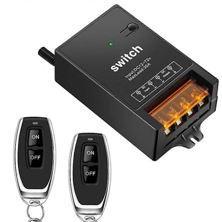 12V Fjernkontrollbryter med 30A Relé, DC 72V 60V 48V 36V 24V 12V Trådløs Bryter for Lys, Lamper, Vifter