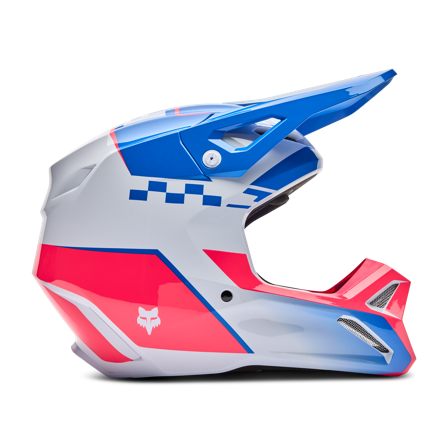 Casque Cross FOX V1 Collect Bleu/Rose XL