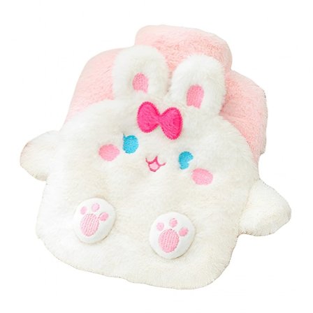 400ML Bedårande Kanin - Formad Vattenflaska med Plyschöverdrag - Perfekt för Smärtlindring, Mensvärk, Varm/Kall Kompress & Vinter