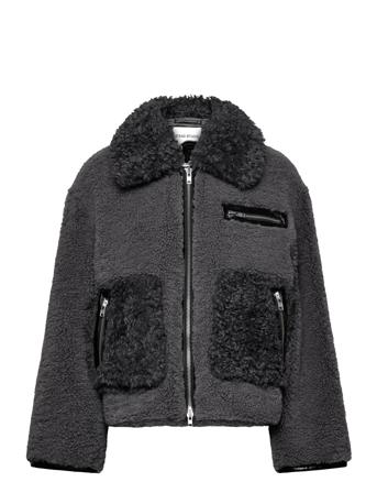 Joann Jacket Designers Faux Fur Grey Stand Studio