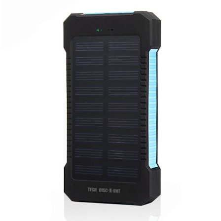 Solenergidräkt Batteri - LUNAVO - 7000mAh - Dubbel USB-port - LED-ficklampa - Bärbar