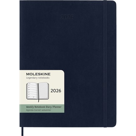 Moleskine Calendrier 12M Weekly Notebook 2026 Softcover XL Sapphire Blue