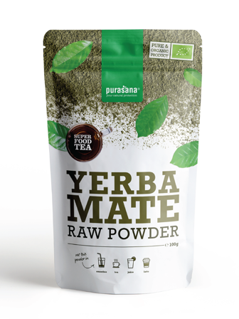 Purasana Yerba Mate Raw Powder, 100 g