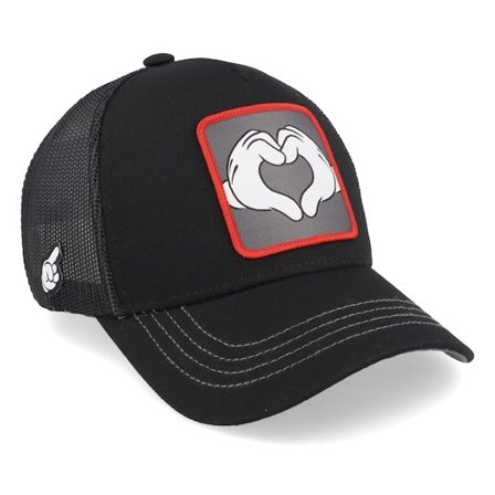 Capslab - Black - trucker - Cap - Disney Heart Hands Black Trucker - Hatstore