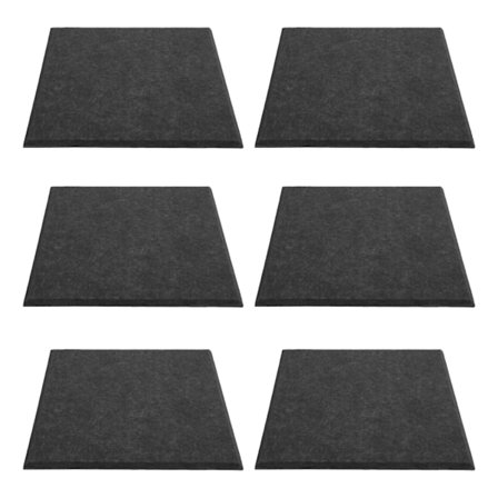 6 kpl Akustiikka Absorptiopaneeli Paksuuntunut Vähentää Kaikuja Äänieristys Pehmuste Absorbentti (Musta)