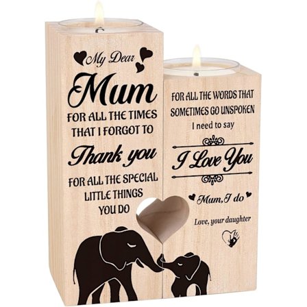 Hjärtformad ljusstake - Present till mamma på födelsedagen, mors dag, jul