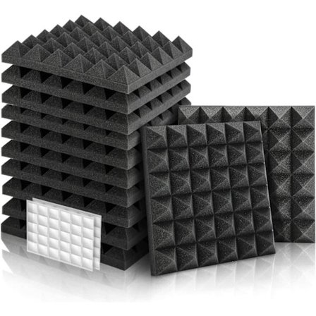 Pyramid Akustisk Skum med Dobbeltsidige Klistremerker, 12 Pakk Acoust