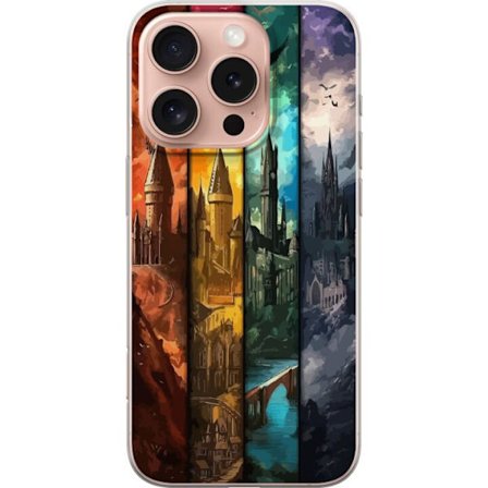 Kompatibelt Mobilskal till Apple Apple iPhone 16 Pro Fyra magiska slott i olika elementfärger, episk fantasykonst med eld vatten luft och mörker i d