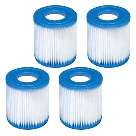 4-pakning med filterpatroner til Bestway, gjenbrukbare oppblåsbare filterpatroner for basseng type I, filterpatroner for rengjøring av rørbasseng