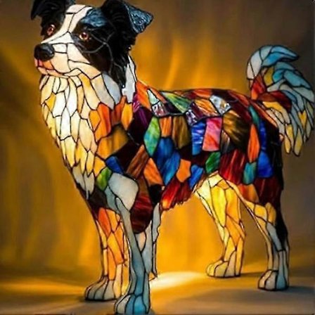 Bordercollie-lamppu kodin työpöydän koriste 2025