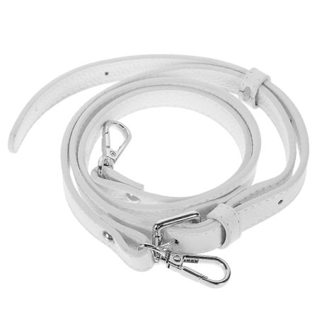 Luova Vaihto Olkalaukun Hihna Säädettävä PU Naisten Laukun Hihna Laukun Lisävaruste (Valkoinen, Hopeinen Solki)